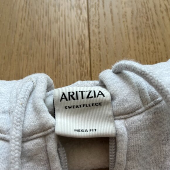 Aritzia TNA Heather Cloud White Sweatfleece Mega Zip Hoodie - Picture 4 of 4